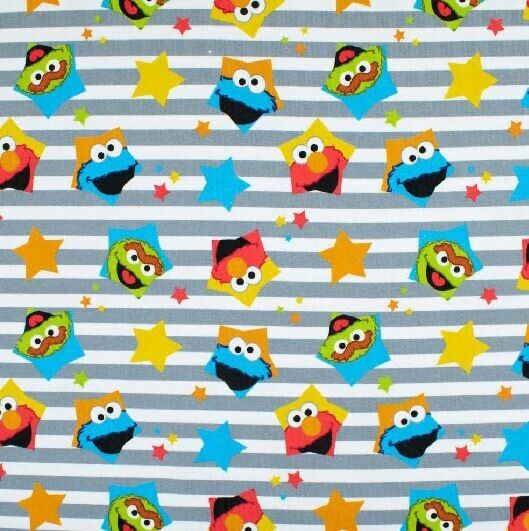 French Terry Stoff Sesamstraße Krümelmonster - Preis für 0,50m Lizenzstoffe