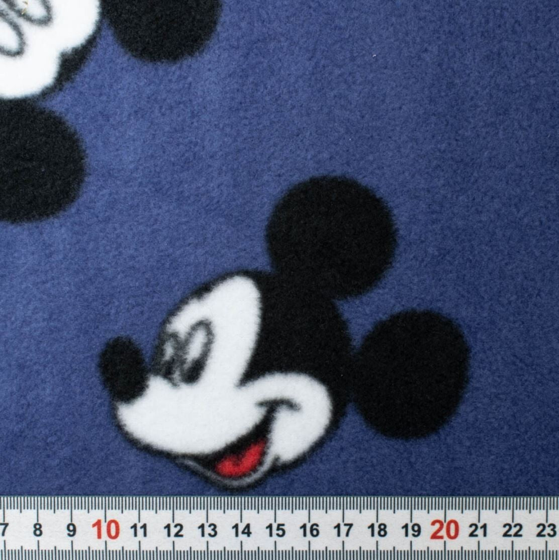Polarfleece Mickey Maus Stoff blau - Preis für 0,50m Disney Lizenzstoffe Fleece