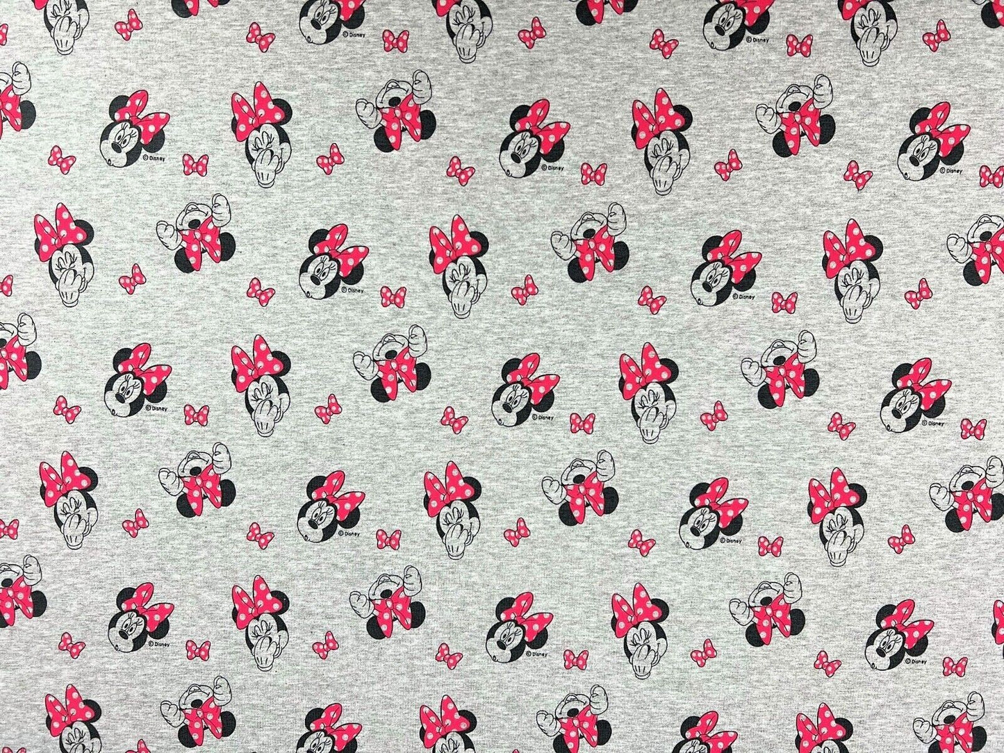 French Terry Stoff Minnie Maus rosa Schleife Preis für 0,50m Disney Lizenzstoffe
