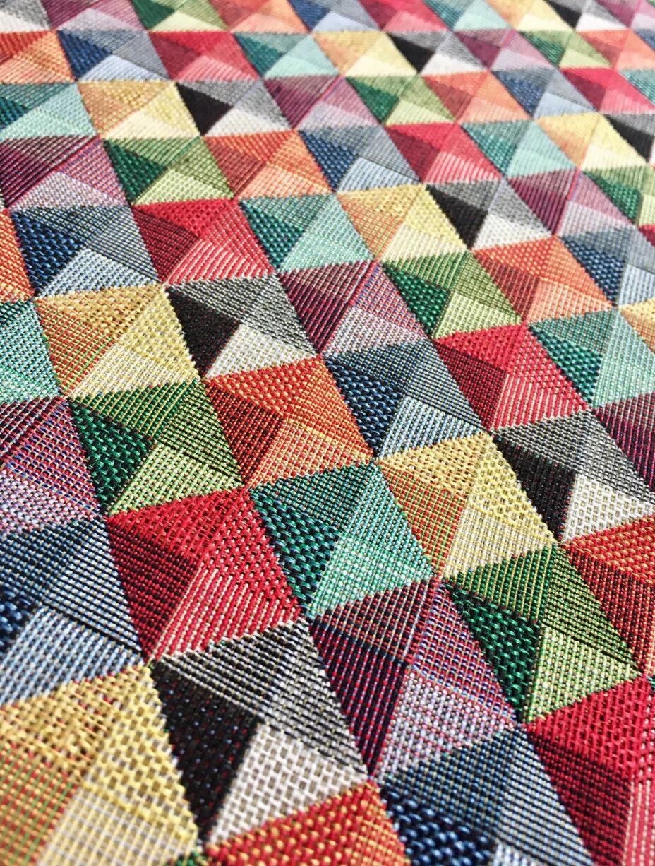 GOBELIN Stoff Dekostoff Taschenstoff Kissen Polster Rauten Dreiecke EUR 15,99/m