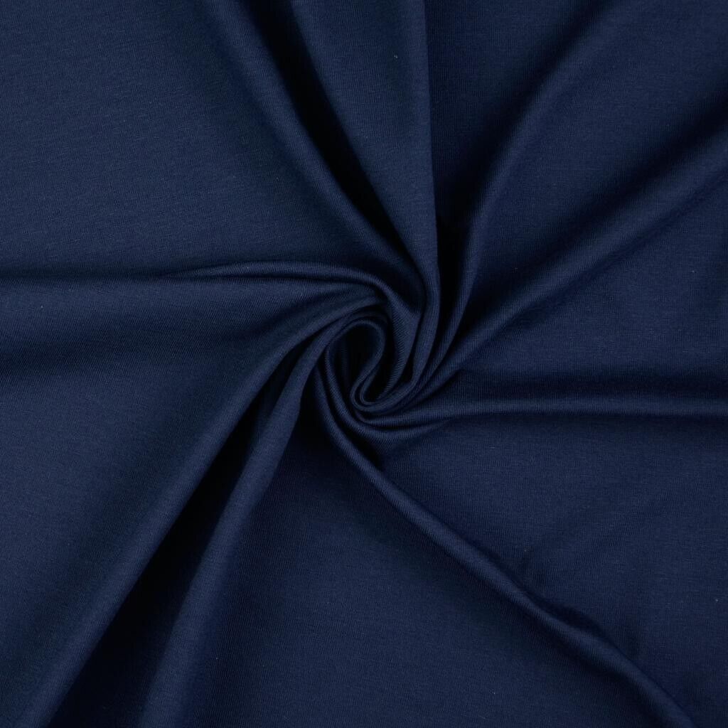 Baumwolljersey uni marine - Preis gilt für 0,50 Meter - Öko-Tex Standard 100