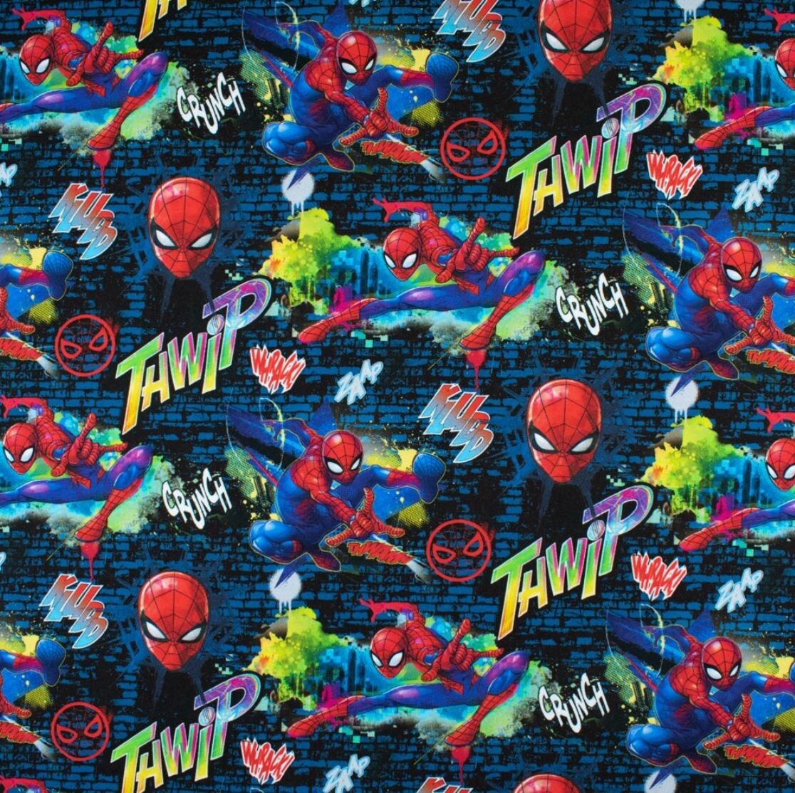 Spider-Man Baumwolljersey Jerseystoff Marvel - Preis für 0,50m Spiderman Jersey