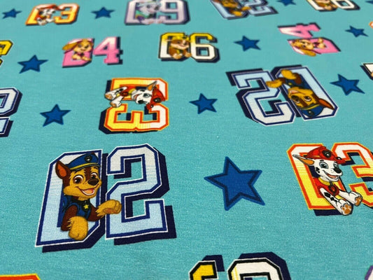 Baumwoll Jersey Stoff Paw Patrol Sterne - Preis gilt für 0,50m Lizenzstoffe