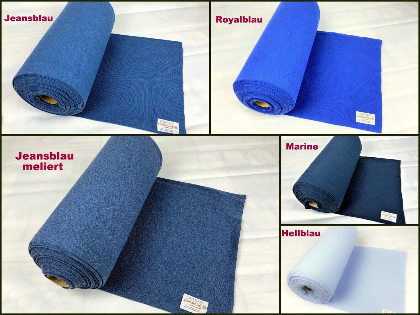 Bündchenstoff Schlauchware uni Bündchen jeansblau meliert - Preis für 0,50 Meter