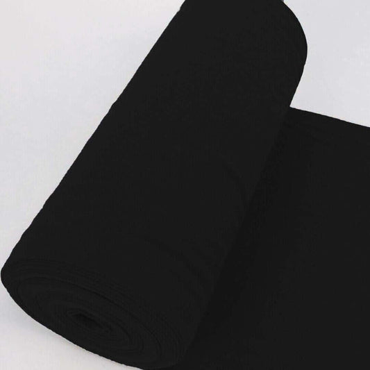 Bündchenstoff Schlauchware uni Bündchen schwarz - Preis gilt für 0,50 Meter