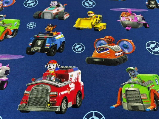 Paw Patrol blau Lizenzstoff Baumwolle Jersey Stoff - Preis gilt für 0,50 Meter