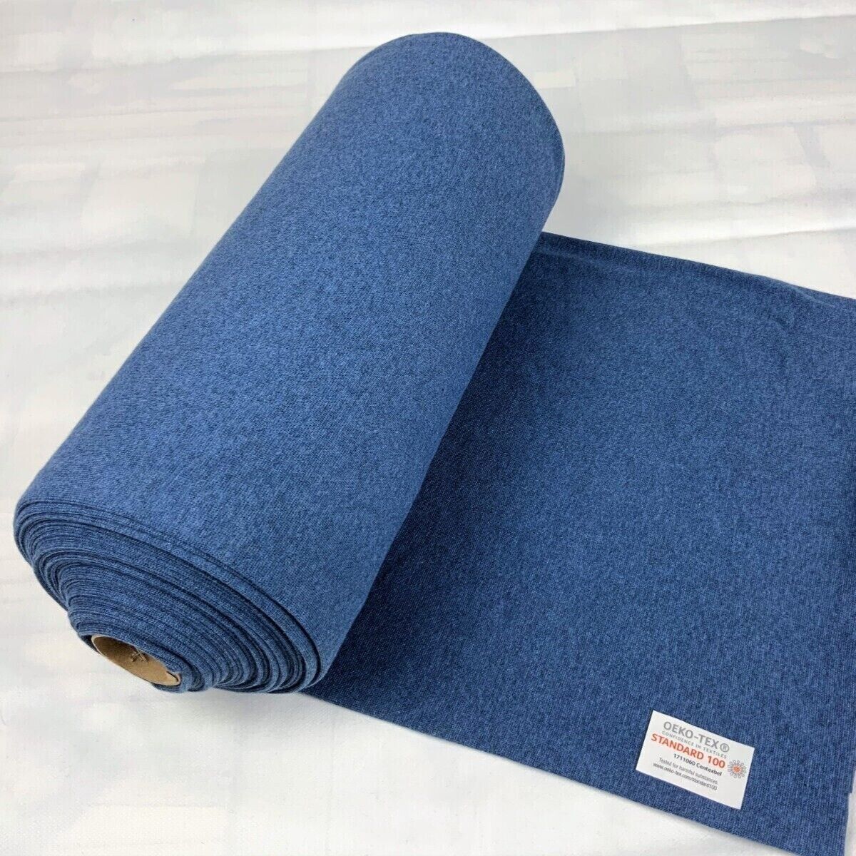 Bündchenstoff Schlauchware uni Bündchen jeansblau meliert - Preis für 0,50 Meter