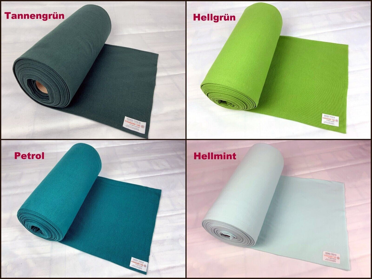 Bündchenstoff Schlauchware uni Bündchen hellgrün - Preis gilt für 0,50 Meter