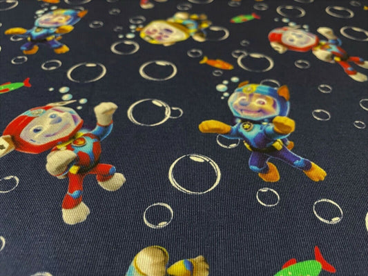 Baumwoll Jersey Stoff Paw Patrol Seifenblasen - Preis gilt für 0,5m Lizenzstoffe