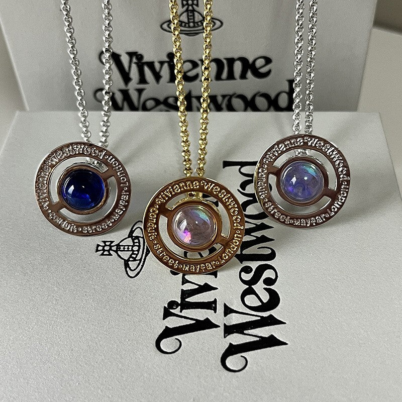 Vivienne Westwood Halskette Silber Gold Diamanten Planet Saturn Globus Vivien