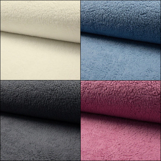 Baumwoll Teddy Stoff 100% Baumwolle - Preis gilt für 0,50m - verschiedene Farben