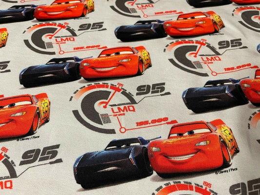 Baumwolle Jersey Stoff Cars grau - Preis gilt für 0,50 Meter Lizenzstoffe Disney