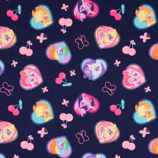 Baumwolljersey Stoff My Little Pony blau - Preis für 0,50m Disney Lizenzstoffe