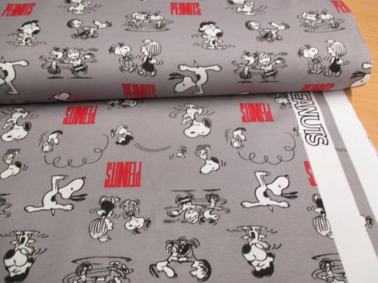 Bio Baumwolljersey Snoopy Peanuts Lizenz GOTS zertifiziert Preis gilt für 0,50 m