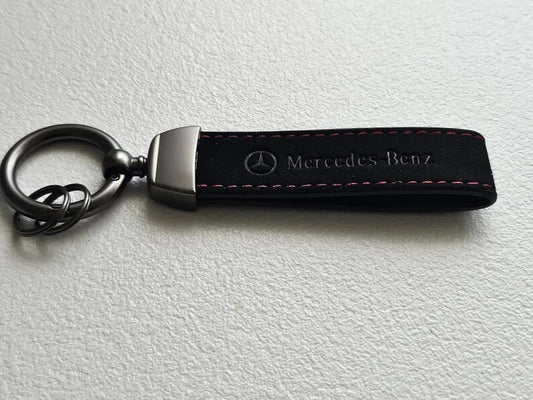 Mercedes-Benz Schlüsselanhänger Wildleder Keyring Alcantara Karabinerhaken rund