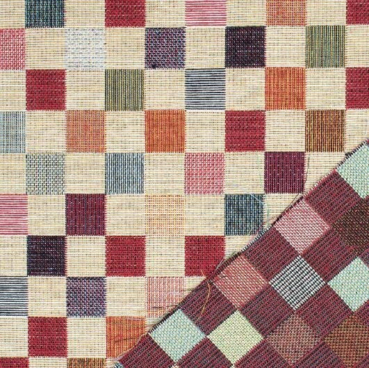 GOBELIN Stoff Dekostoff Taschenstoff Kissen Polster Karo Quadrate EUR 15,99/m