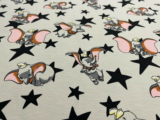 Baumwolljersey Stoff Dumbo - Preis gilt für 0,50m Disney Dumbo Lizenzstoffe