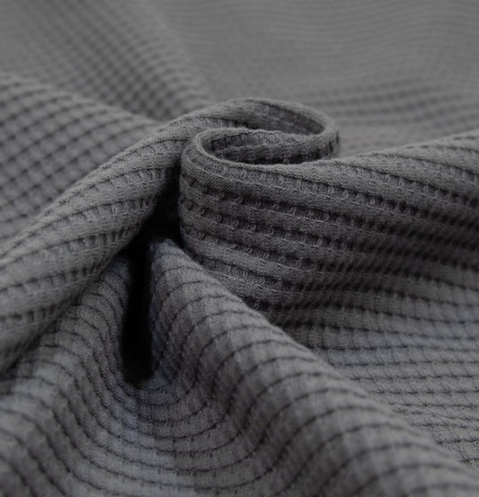 Baumwoll Waffeljersey grau - Preis gilt für 0,5m Baumwolle