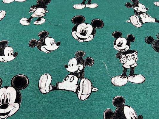 Baumwoll Jersey Stoff Mickey Maus Minnie Disney - Preis für 0,50m Lizenzstoffe