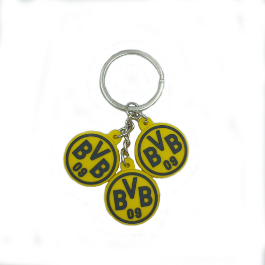 Fußball Schlüsselanhänger Fanartikel 3er Set Geschenkset Fußballfans schwarz-gel