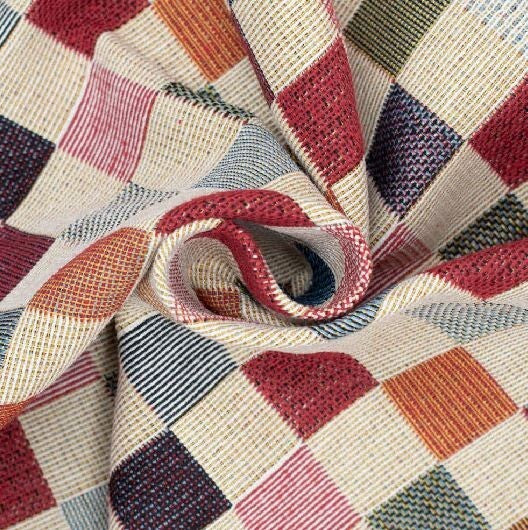 GOBELIN Stoff Dekostoff Taschenstoff Kissen Polster Karo Quadrate EUR 15,99/m