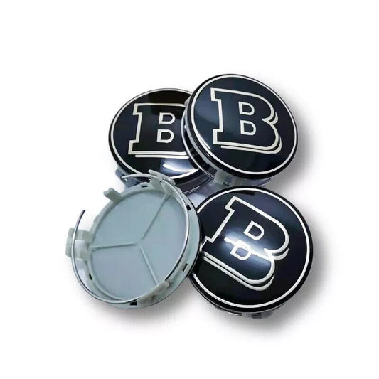 Radnabenkappen 4x Brabus Mercedes-Benz Nabendeckel Nabenabdeckung NEU 75mm