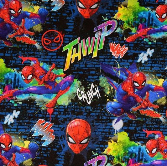 Spider-Man Baumwolljersey Jerseystoff Marvel - Preis für 0,50m Spiderman Jersey
