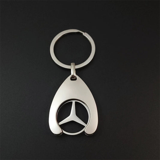 Mercedes Benz Schlüsselanhänger Einkaufs Chip Einkaufswagenchip Stern silber Neu
