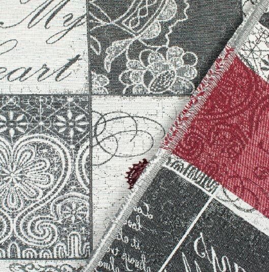 GOBELIN Stoff Dekostoff Taschenstoff Kissen Polster Patchwork Liebe EUR 15,99/m