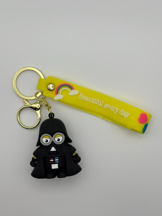 Minions Darth Vader Look 3D Schlüsselanhänger Schlüsselband Minion Anhänger neu