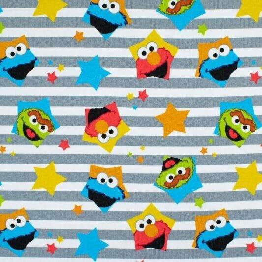French Terry Stoff Sesamstraße Krümelmonster - Preis für 0,50m Lizenzstoffe