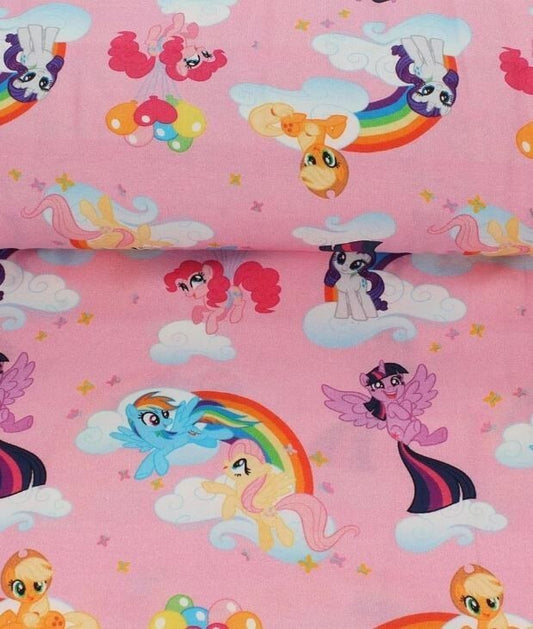 Baumwolljersey Stoff My Little Pony rosa - Preis für 0,50m Disney Lizenzstoffe