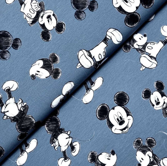 Baumwoll Jersey Stoff Mickey Maus Minnie Disney - Preis für 0,50m Lizenzstoffe