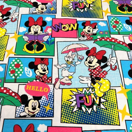 Baumwoll Jersey Stoff Mickey Maus Minnie Disney - Preis für 0,50m Lizenzstoffe