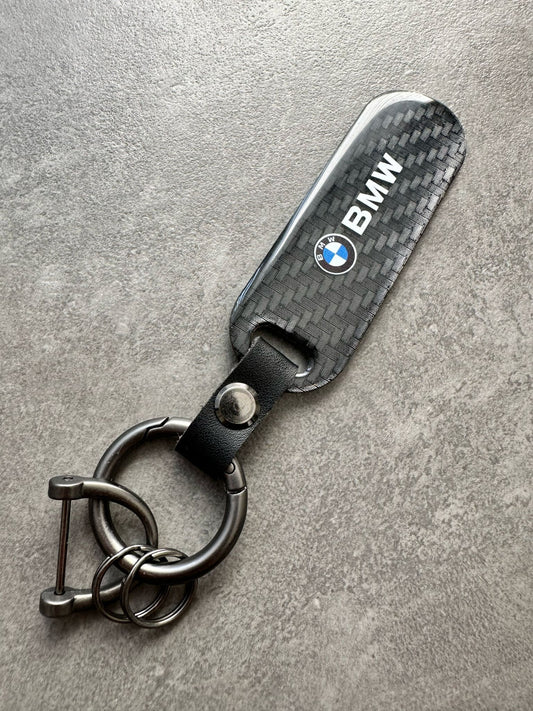 BMW Sport Hochwertiger Schlüsselanhänger Carbon Edel Karabinerhaken Key leicht M