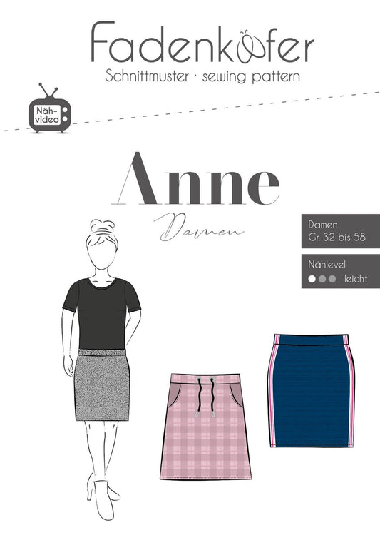 FADENKÄFER Papier Schnittmuster Rock Anne Damen Größe 32 bis 58 Neu
