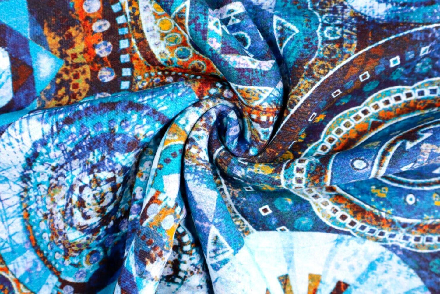 Baumwolljersey Mandala Ethno Style Muster (9,90 €/m) 150 cm breit Digitaldruck