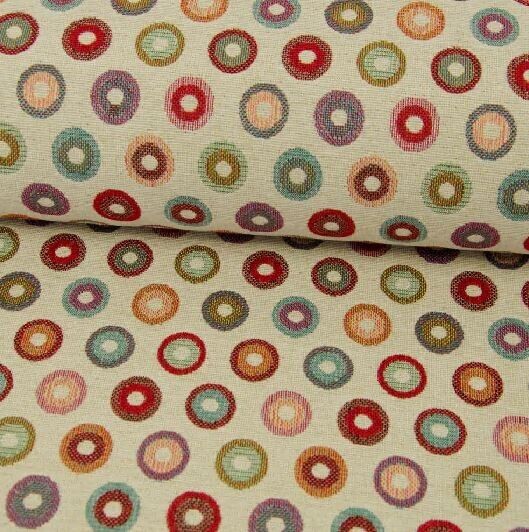 GOBELIN Stoff Dekostoff Taschenstoff Kissen Polster Kringel Kreise EUR 15,99/m