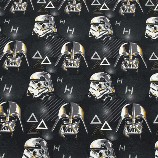 Jersey Stoff Star Wars, Darth Vader, Storm Trooper, schwarz (Meterware ab 0,50m)