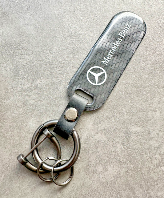 Mercedes Benz Hochwertiger Schlüsselanhänger Carbon Edel Karabiner Key leicht