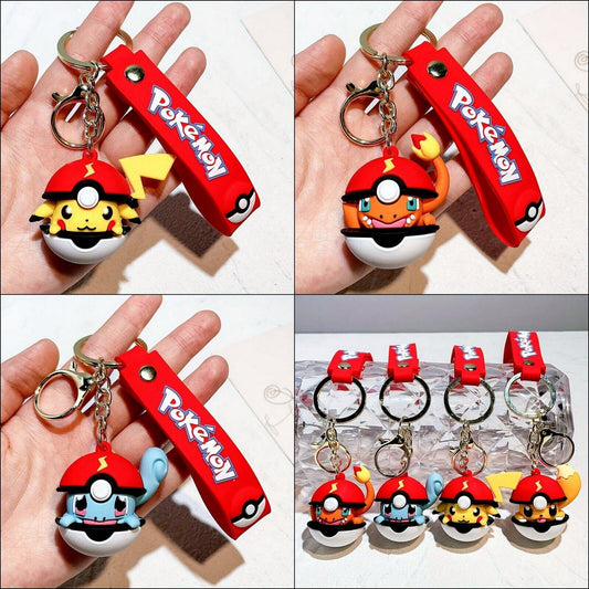 Pokemon Schlüsselanhänger inkl. Schlüsselband Pikachu Glumanda Shiggy Pokémon GO