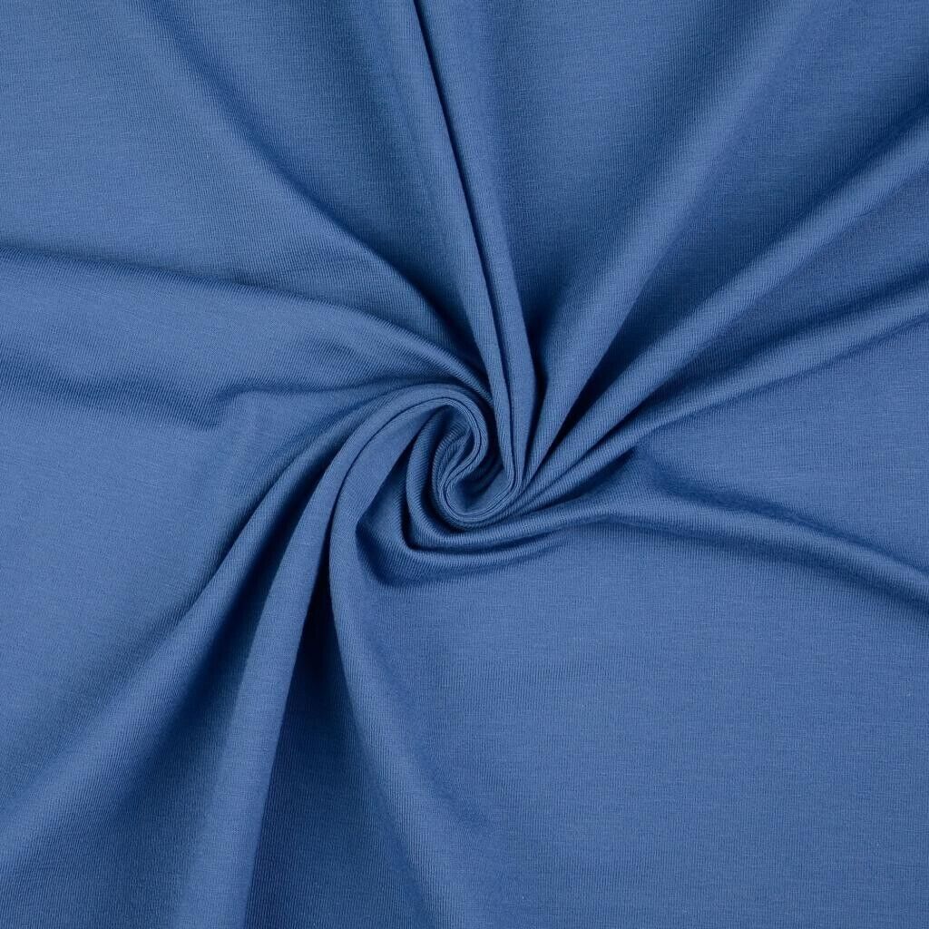 Baumwolljersey uni jeansblau - Preis gilt für 0,50 Meter - Öko-Tex Standard 100