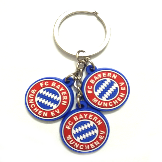 FC Bayern München Gummi FCB 3er Set Schlüsselanhänger Ring Keychain Geschenk Set