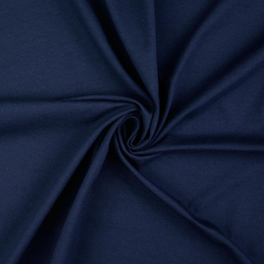 Baumwolljersey uni marine - Preis gilt für 0,50 Meter - Öko-Tex Standard 100