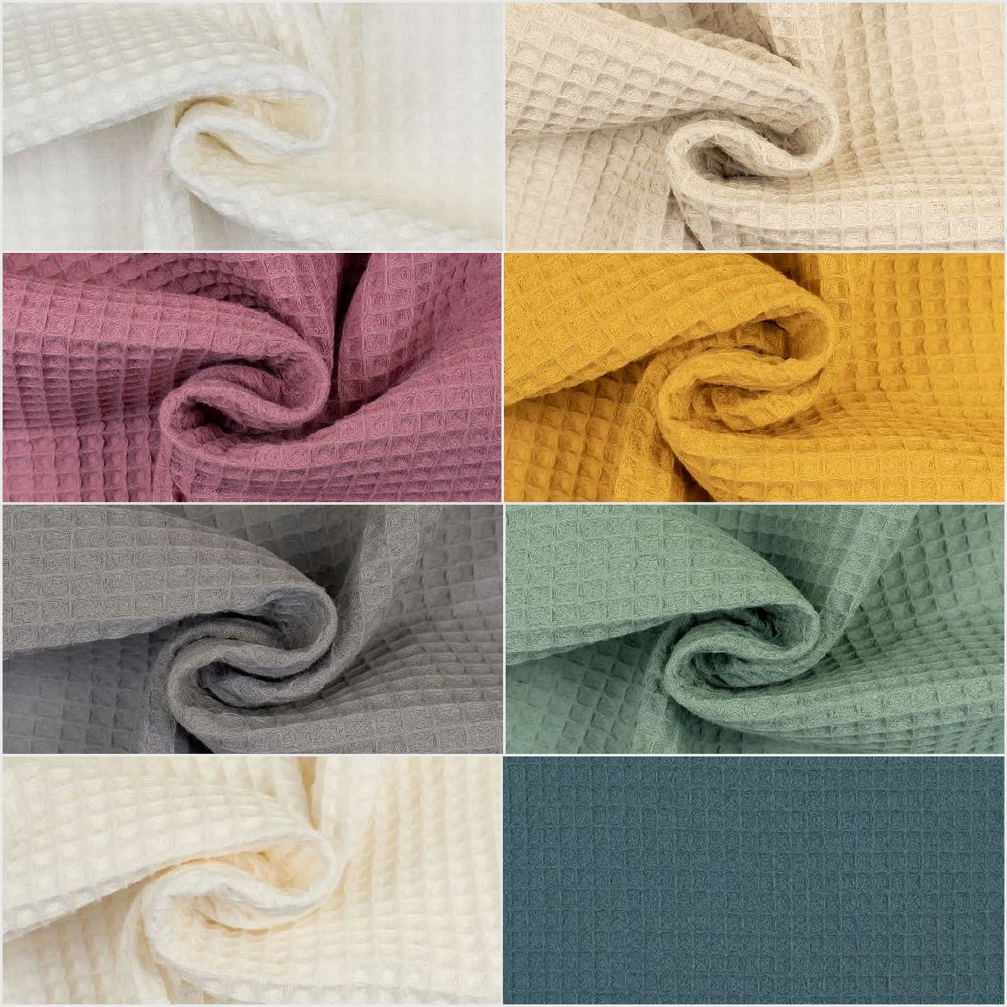 Waffelpique Waffelstoff 0,5m 235 g/m² - Öko-Tex - ab 0,50m Stoff Baumwoll Waffel ! Viele Farben !