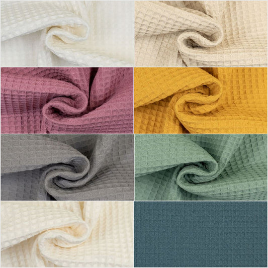 Waffelpique Waffelstoff 0,5m 235 g/m² - Öko-Tex - ab 0,50m Stoff Baumwoll Waffel ! Viele Farben !
