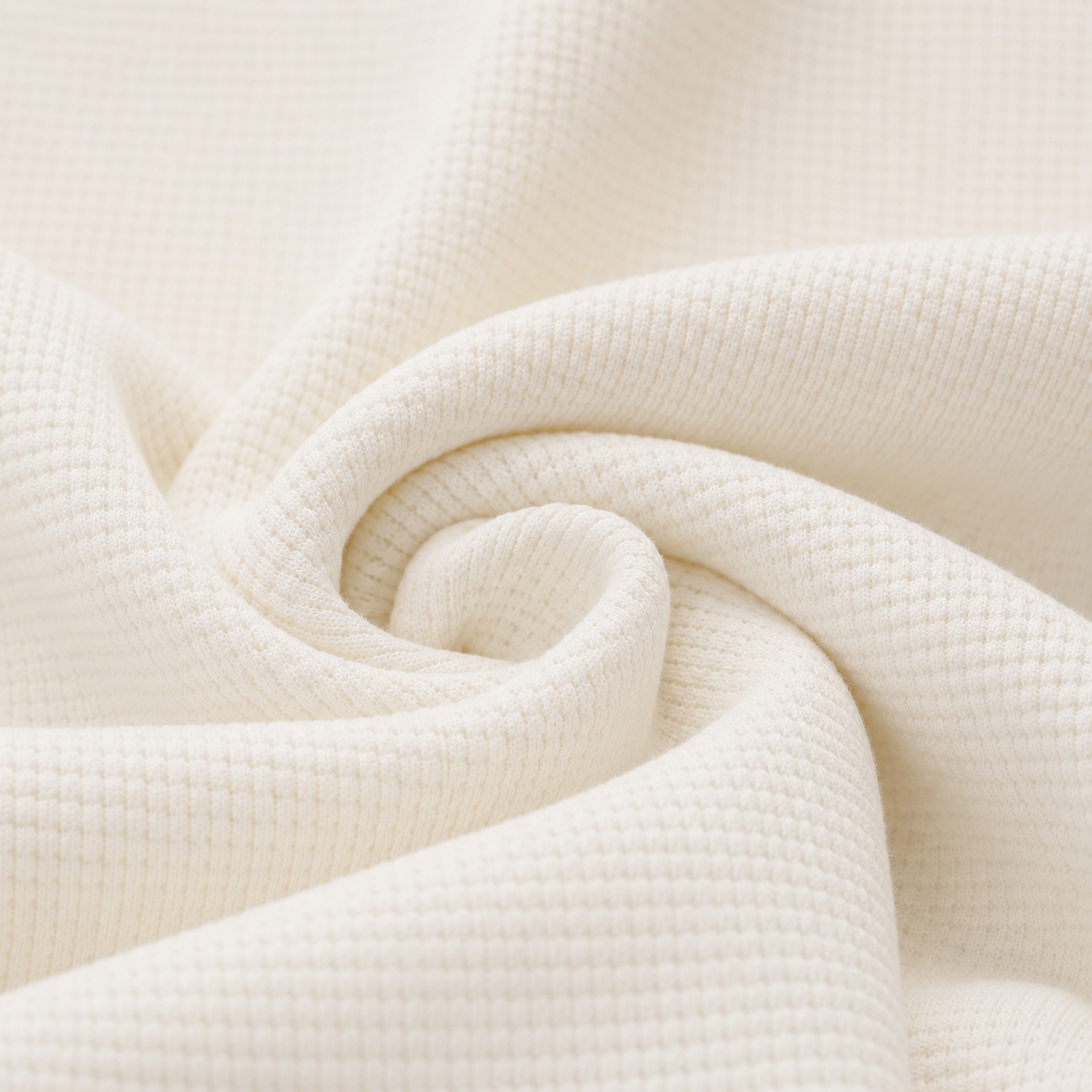 Baumwoll Waffeljersey naturweiß - Preis gilt für 0,5m Baumwolle