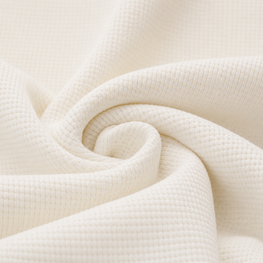 Baumwoll Waffeljersey naturweiß - Preis gilt für 0,5m Baumwolle