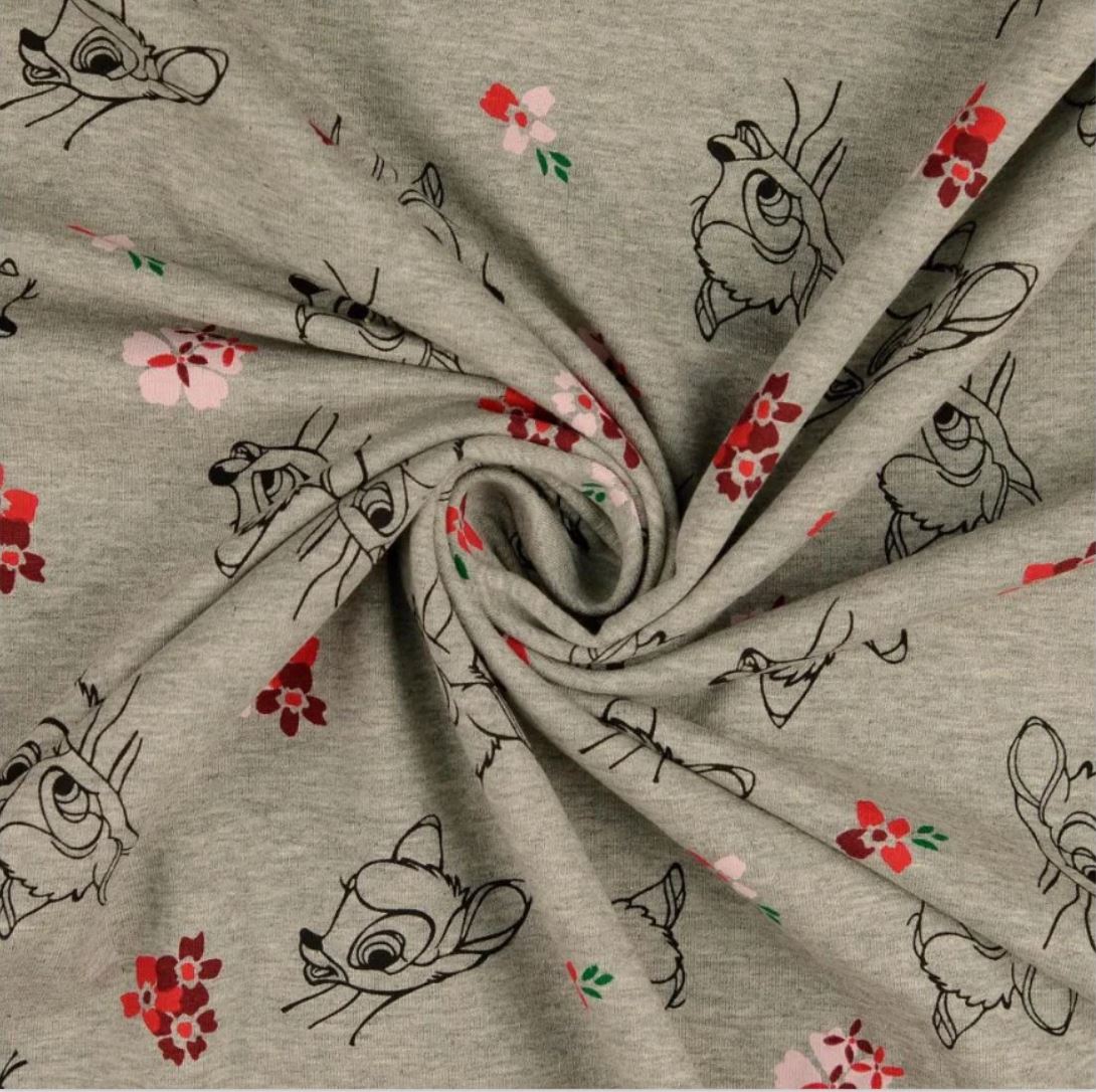 French Terry Stoff Bambi - Preis für 0,50m Disney Lizenzstoffe