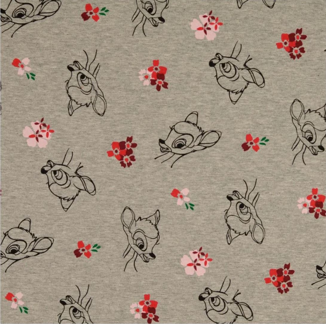 French Terry Stoff Bambi - Preis für 0,50m Disney Lizenzstoffe